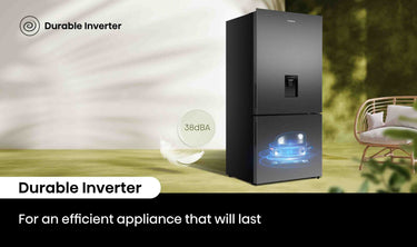 Factory second/Carton damaged Hisense 500L Bottom Mount Fridge – Black (HRBM500TBW)